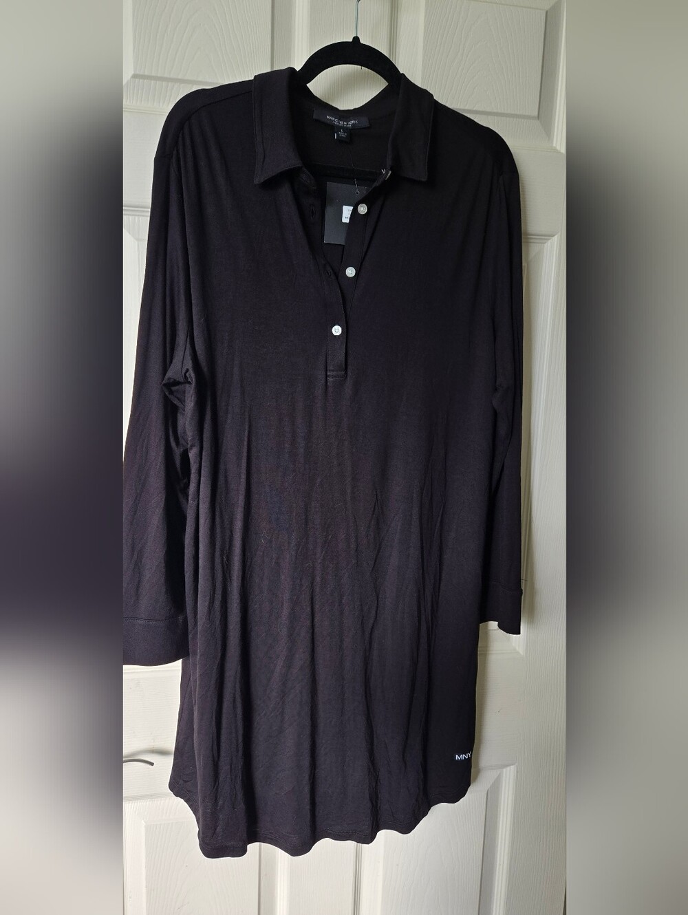 MARC New York Black Long-Sleeve Polo Dress In Size Med.
